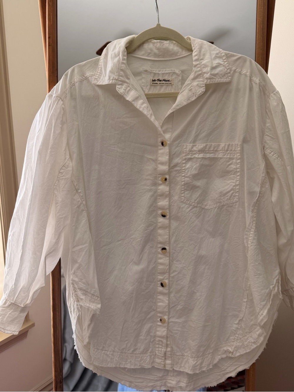 We the free women’s button down shirt off white gently used